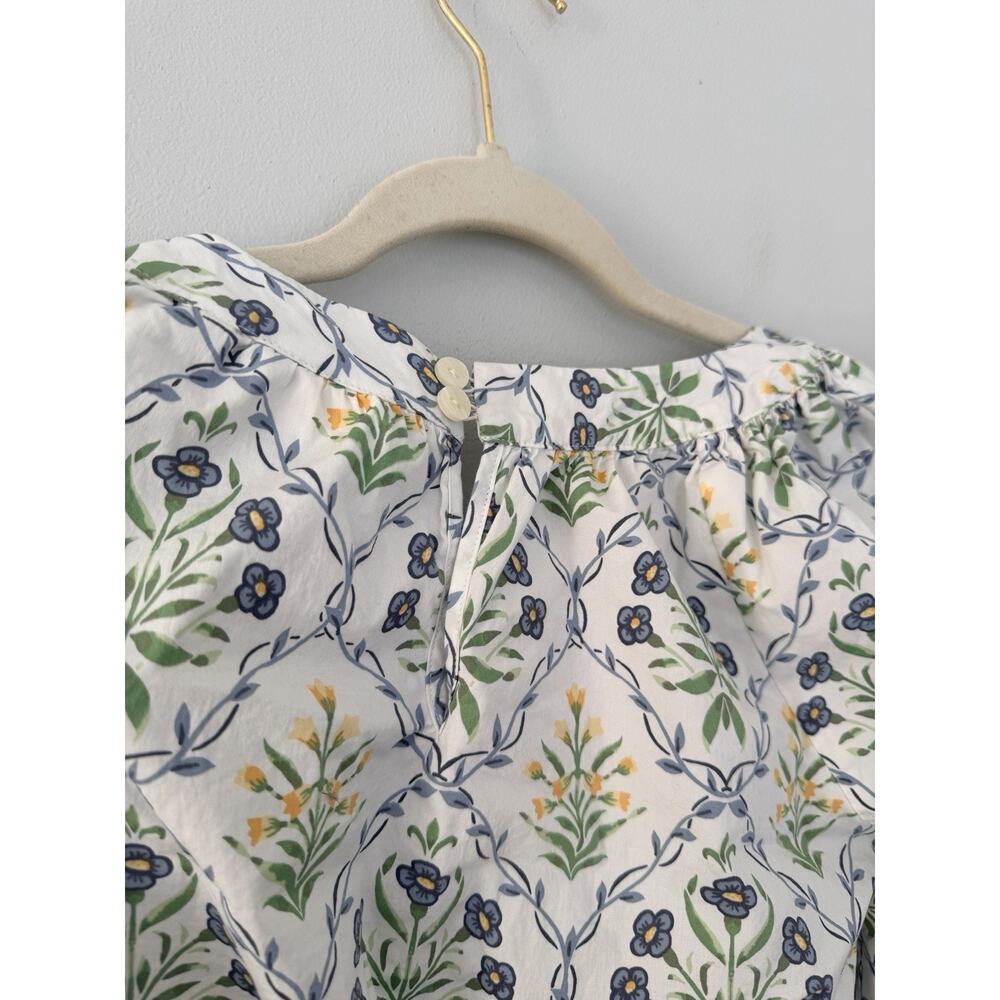 Spartina 449 Women's S Blouse Floral Long Balloon Sleeve Smocked Cinch Waist - Picture 5 of 9